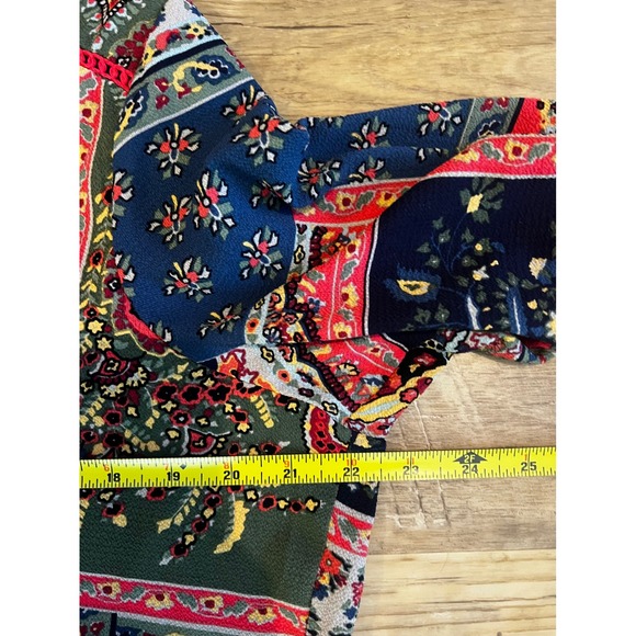 Anthropologie Olive Hill Paisley Print Bell Sleeve Blouse Size Large Bue Pink - Picture 8 of 9